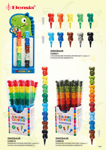 Paw & Dino Stacking Crayon
