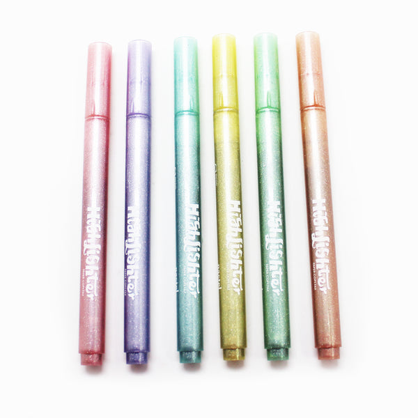 Glitter Highlighter, Pack of 6 Bensia