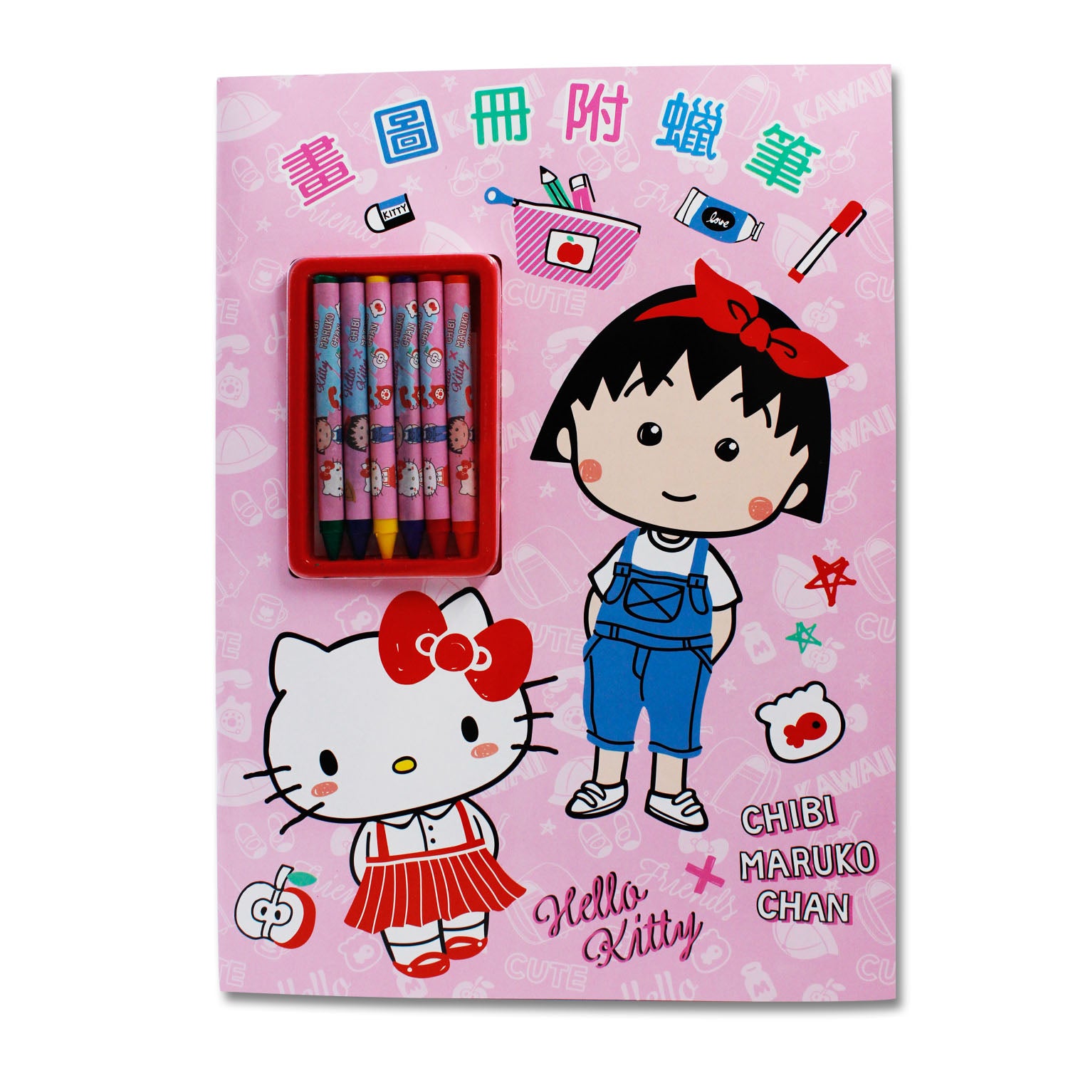 Hello Kitty Drawing Book with 6 Colors Mini Crayon – Bensia