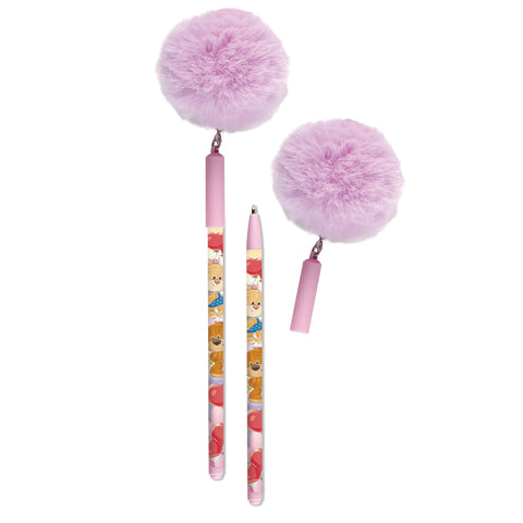 BKOH54 Ball Pen With POM POM & Bear Design