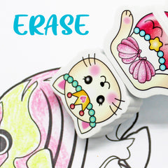 CGFE38 Meowmaid 3 Colors in 1 Erasable Crayon