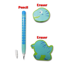 PIRT18 Dinosaur Eraser with Mini Non-Sharpening Pencil