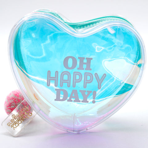 RCNO-A2 Holographic Pencil Pouch with Heart Shape
