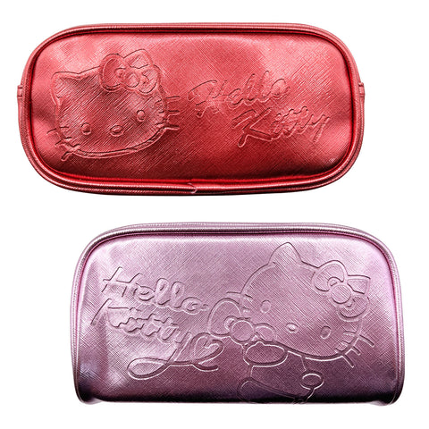 Hello Kitty Pencil Pouch, Engraving Design with Metallic Colors