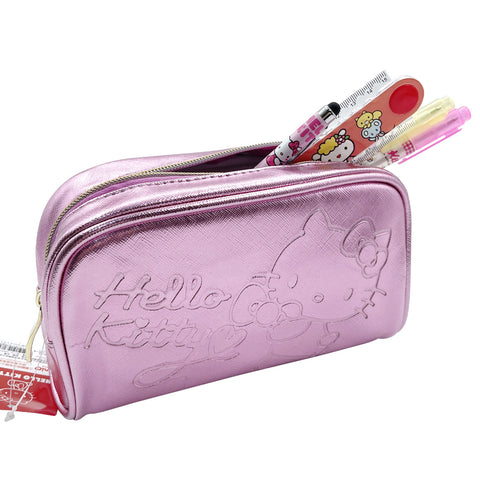 Hello Kitty Pencil Pouch, Engraving Design with Metallic Colors