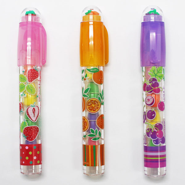 LEOT01 Rocket Erasable Crayon With Fruit Eraser Topper