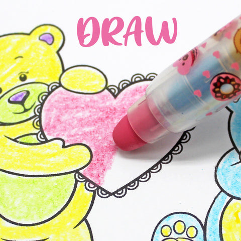 LEOT02 Rocket Erasable Crayon With Bear Eraser Topper