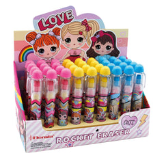 LEOZ24 Erasable Rocket Crayon With Eraser (Doll Design)