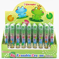 LLOE01 Frog Shaped Rocket Erasable Crayon
