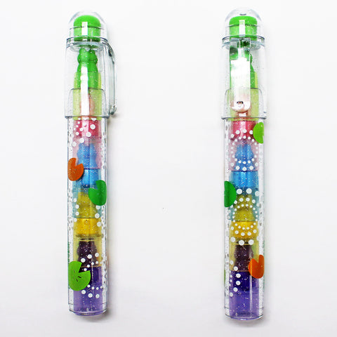 LLOE01 Frog Shaped Rocket Erasable Crayon