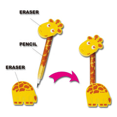PIRT10 Animal Eraser With Non-Sharpening Pencil