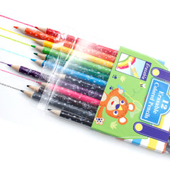 VINO008  Wooden Erasable 12 Colored Pencils with Erasers
