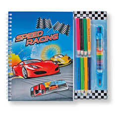 WCNO240 Racing Car Sketchbook with Crayon set